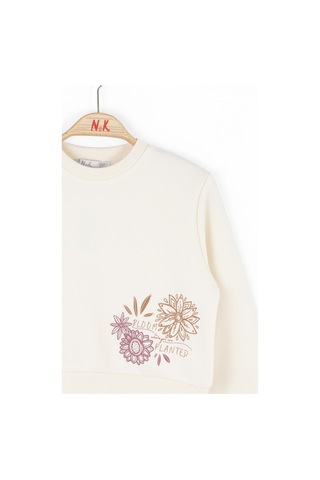 Xo Kids Kiz Çocuk Sweatshirt 4-8 Yaş 37523 Krem