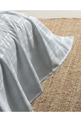 Mathilda Tek Kişilik %100 Pamuk Karde Düz Pike Takımı - Açık Mavi 8684427195352 Mavi