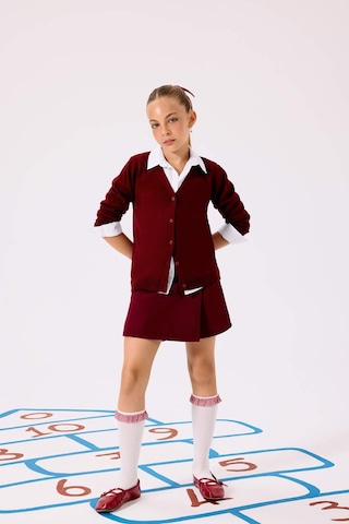 Defacto Kız Çocuk Okula Dönüş Gabardin Etek F1434a825aubr248 Bordo