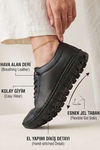 Liarca Flexigel Tam Ortopedik Jel Tabanlı Kadın Siyah Loafer - Ultra Esnek Nefes Alabilir Hafif Günlük ...