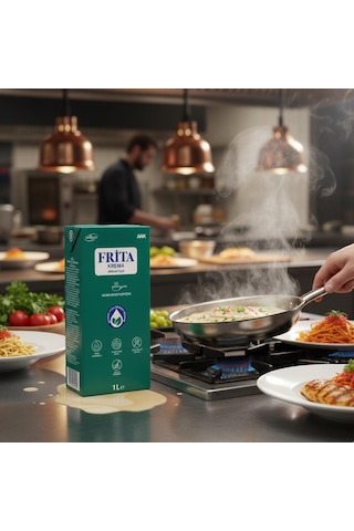 Frita Bitkisel Yağlı Krema 1 L Sıcak Yemek, Çorba, Sos Ve Fırın Lezzetleri İçin