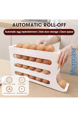 Microcase Abs Plastik Dolapiçi Yuvarlanır Tip Yumurta Organizer Ve Standı 2 Adet Al54529 Siyah