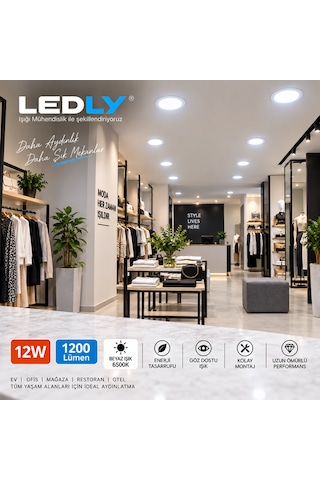 12 W Led Panel Spot Aydınlatma Sıva Altı Beyaz