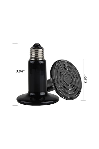 Singree Sürüngen Isıtma Lambası - 50w E27 Seramik Avize, 220v Eu Fişli Siyah