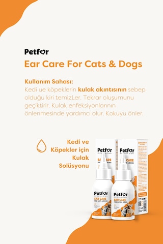 Kedi Ve Köpekler İçin Kulak Bakım Damlası 50 Ml 2 Adet