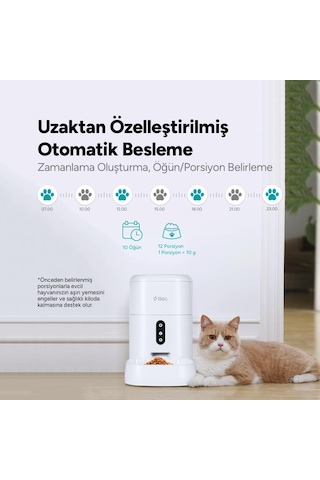 Ttec Foodi Uzaktan Kontrol Edilebilen Otomatik Wi-fi Akıllı Kedi Köpek Besleyici 4 L