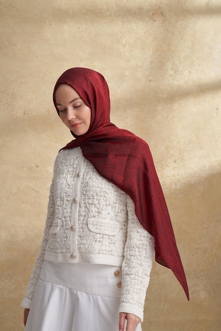 Armanda Jose Jakar Ethnic Desen Şal- 3303 Bordo