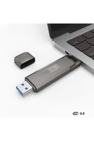 1 Tb Flash Bellek Usb 3.2 Type-c Yazma Hızı,darbeye Dayanıklı Anti Manyetik Gümüş