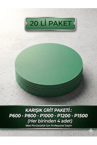 125 Mm Cırt Zımpara 20 Li Paket 600-800-1000-1200-1500 Kum