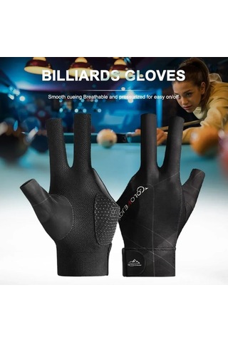Youtek Profesyonel Bilardo Eldiveni - Nefes Alabilir, Kaymaz, 3 Parmaklı, Yorgunluğu Azaltan Tasarım