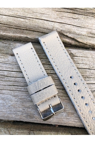 22 Mm Krem Renk Gerçek Deri Kordon