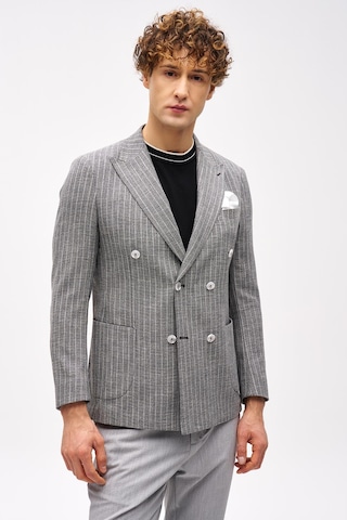 Erkek Siyah Slım Fıt / Dar Kalıp Geniş Kırlangıç Ceket-16418 Siyah