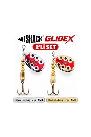 Fishack Glidex 2'li Döner Kaşık Seti - Silver Ladybug 7 Gr No:3 + Golden Ladybug 7 Gr No:3 Fishack Glidex 2'li Döner Kaşık Seti - Silver Ladybug 7 Gr No:3 + Golden Ladybug 7 Gr No:3