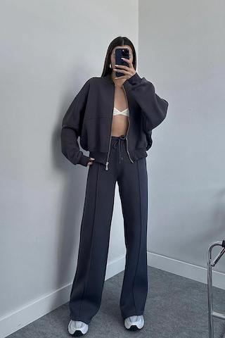 Dip Moda Kadın Pamuklu Kışlık Sweat Pantlon Eşofman Takımı Dpgts018 Antrasit