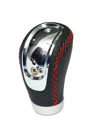 Moveevo Evrensel Araç Vites Kolu Başlığı, Metal+pu Deri, 3 Değiştirilebilir Kapağı 5-6 Vites , Tornavida Ve Adaptörler İçerir Siyah