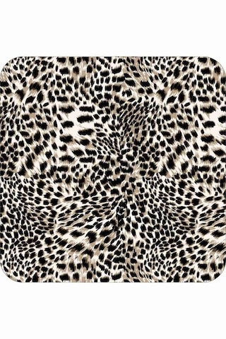 Bej Leopar Desenli Banyo Halısı Klozet Paspas Seti Bs324n11