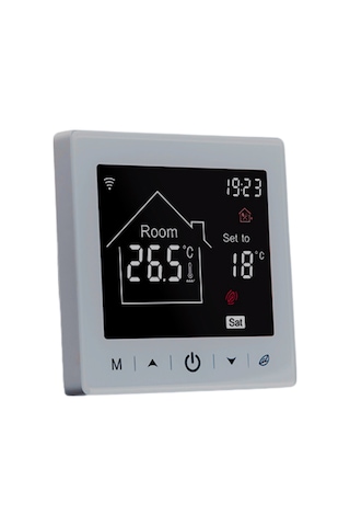 Dijital Kablolu Termostat Merallı Bc400e Gri Wi Fi Dokunmatik Tuya