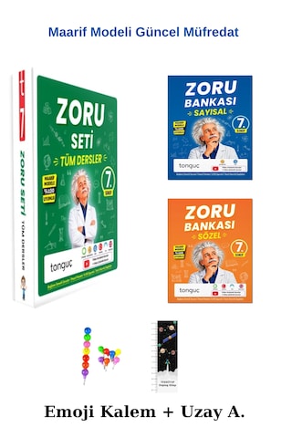 Tonguç 7. Sınıf Zoru Bankası Tüm Dersler Seti Maarif Modeli Yeni Kapak Uzay A+emoji Kalem 2027