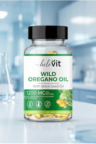 Helovit Wild Oregano Oil 1200 Mg Çörek Otu Yağı İçeren Doğal Vücut Direnci Desteği 30 Softjel