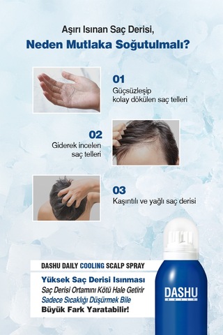 Serinlik Hissi Veren Ve Dökülme Karşıtı Bakım Sunan, Fırça Başlıklı Saç Spreyi Dashu Cooling Sprey