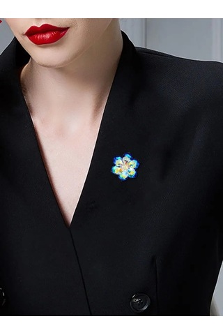 Blucome Çiçek Broş 135703913 Açık Mavi