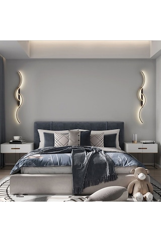 San Felipe / 2 'li Takım / Yatak Başı Aplik / 110 Cm / 3 Renk Işı Antrasit