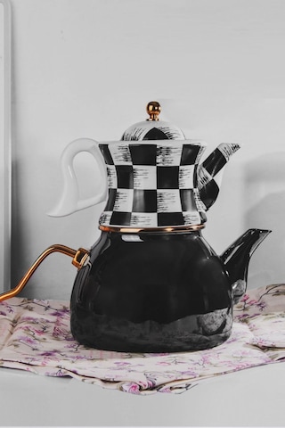 Bgzcyd-009 Miss Betty Boğaziçi Damalı Siyah Çaydanlık 001