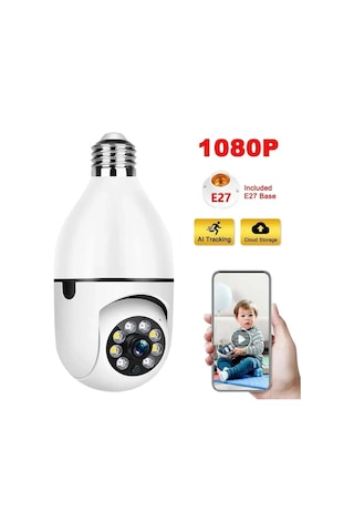 Akıllı Wifi Ampul Kamera V 380 Uygulma Kotrol Renkli Gece Görüş