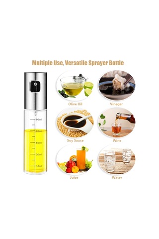Padalink 100ml Cam Zeytinyağı Spreyi Seti 2 Adet - Paslanmaz Çelik Başlıklı, Salata, Izgaralı Yemekler İçin Kontrollü Yağ Dağıtıcı, Pişirme Ve Fırında Kullanım Çok Renkli