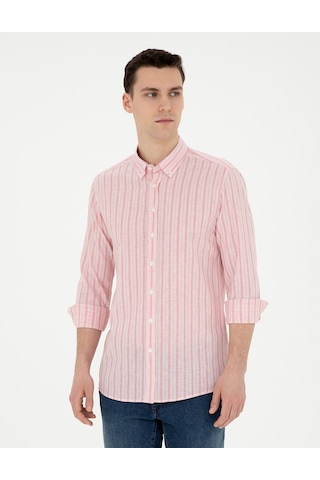 Pierre Cardin Erkek Mercan Gömlek Desenli 50284400-vr186 Mercan