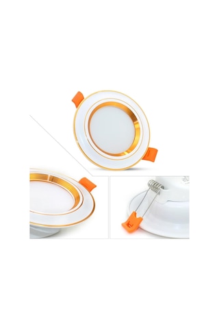 7W Üç Renk Smd Led Downlıght Spot- Gold