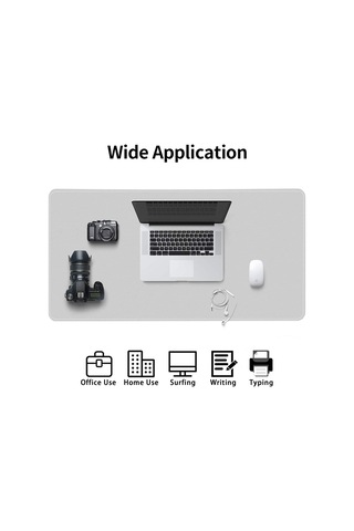 Geeksen Doğal Mantar Ve Pu Deri Masaltı Pedi - Su Geçirmez, Leke Tutmaz, 60x35cm Siyah