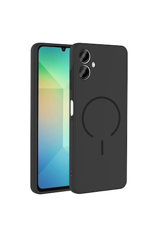 Zore Samsung Galaxy Uyumlu A06 Kılıf M-safe Şarj Özellikli Ogaa Meta Kapak - Titanyum-gri