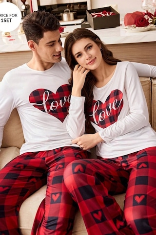 Bella Notte Kırmızı Ekoseli Kadın Çift Pijama Takımı