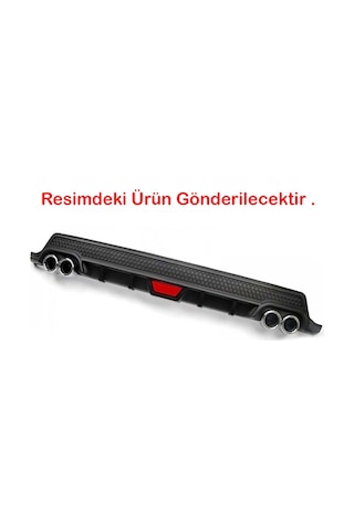 Vw Bora Uyumlu Siyah Difüzör Difizör Yuvarlak Egzoz Görünüm Kulaklı Tip