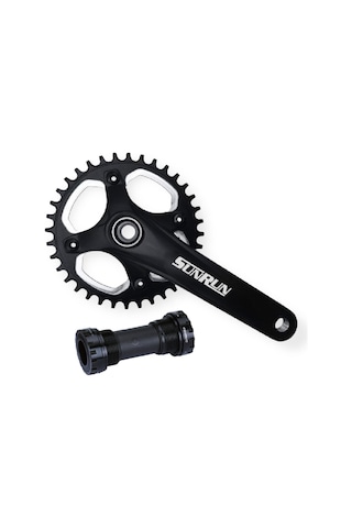 Sunrun 34t Tek Yaprak 7-8-9-10-11 Vites Hollowtech Aynakol 170mm Siyah