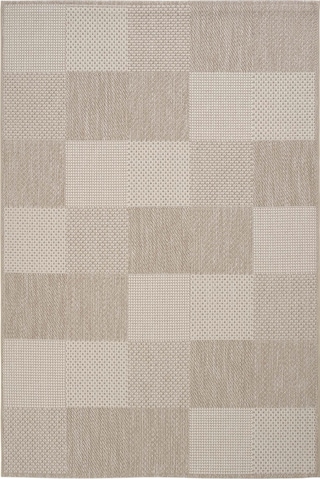 Cool Halı Grande 01 Bej Balkon Kilimi Dama Desen Halı Yolluk İnce Antre Kaymaz Tabanlı Mutfak Kilimi