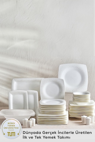 Karaca  Fine Pearl Roma 58 Parça 12 Kişilik Yemek Takımı