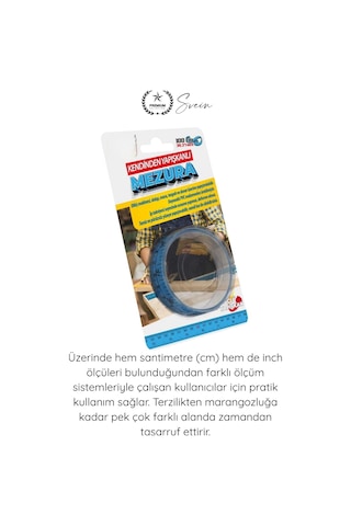 Mezura Yapışkanlı İp Takviyeli Terzi Mezurası 100 Cm Pvc Cetvel Şerit Ölçüm Bandı Kendinden Yapışan
