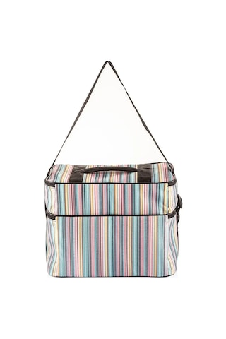 Ns Reliable Kamp Piknik Termal Soğutucu Yalıtımlı Buzluk Termos Çanta - 960 Çizgi Desenli Çok Renkli