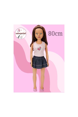 Büyük Boy Et Bebek 80 Cm Yürüyüş Arkadaşım Clara Bebek 80 Cm Kot Etekli