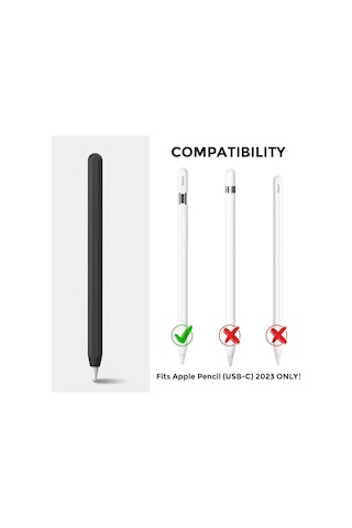 Apple Pencil Usb-c İçin Uyumlu Koruyucu Esnek Silikon Kılıf Kalem Değildir Siyah