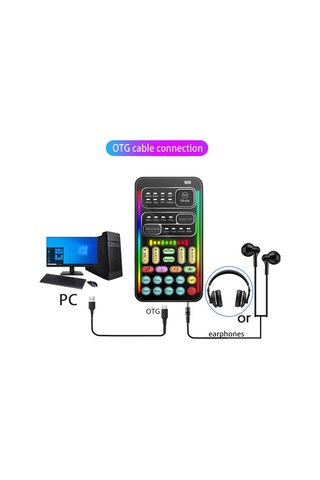 Reedark I9 El Tipi Ses Değiştirici Ses Kartı - Cep Telefonu Bilgisayar Uyumlu, Canlı Yayın Mikrofonu, 8 Sabit Ses Efekti, Reverb Modu, 500mah Batarya