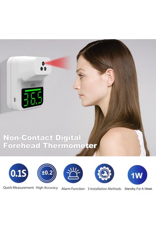 Ruicoo K3+ Mini Duvar Tipi Enstrümanı: Dokunmadan Entegre Enstrüman, Çift Dilli Sesli Bildirim, Üç Renkli Alarm, C/ F Dönüştürücü, Çoklu Montaj Pil Yok