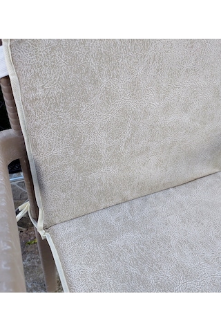 6 Adet Rattan Arkalıklı Sandalye Minderi -primer Bej Yeni