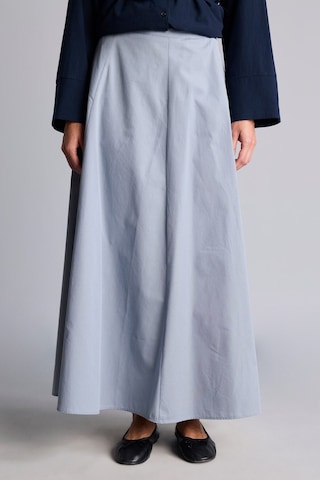Defacto %100 Pamuk A Kesim Poplin Açık Mavi Midi Etek H0060ax26spbe524 Mavi-be524