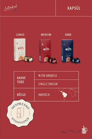 The Whirl Lungo Medium Kapsül  Kahve 10 Kapsül
