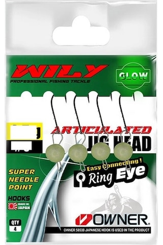 Wily Jig Head Mafsallı Owner İğneli Glow 2,5 Gr - Standart