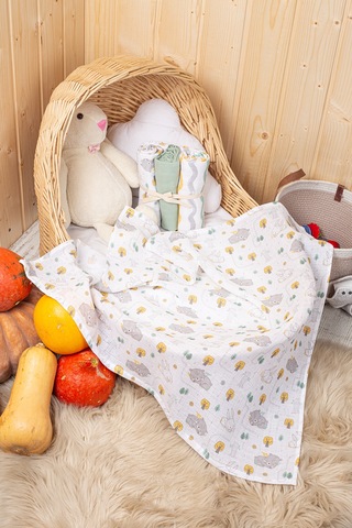 Luckka 3'lü Çok Amaçlı Müslin Örtü Seti - 75x75 Cm - Ztc200 Yeşil Yeşil