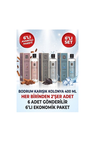 Karizmatik İmza & Parfüm Serisi 6'lı Kolonya Seti 400 Ml Dökmeli Kapak 80